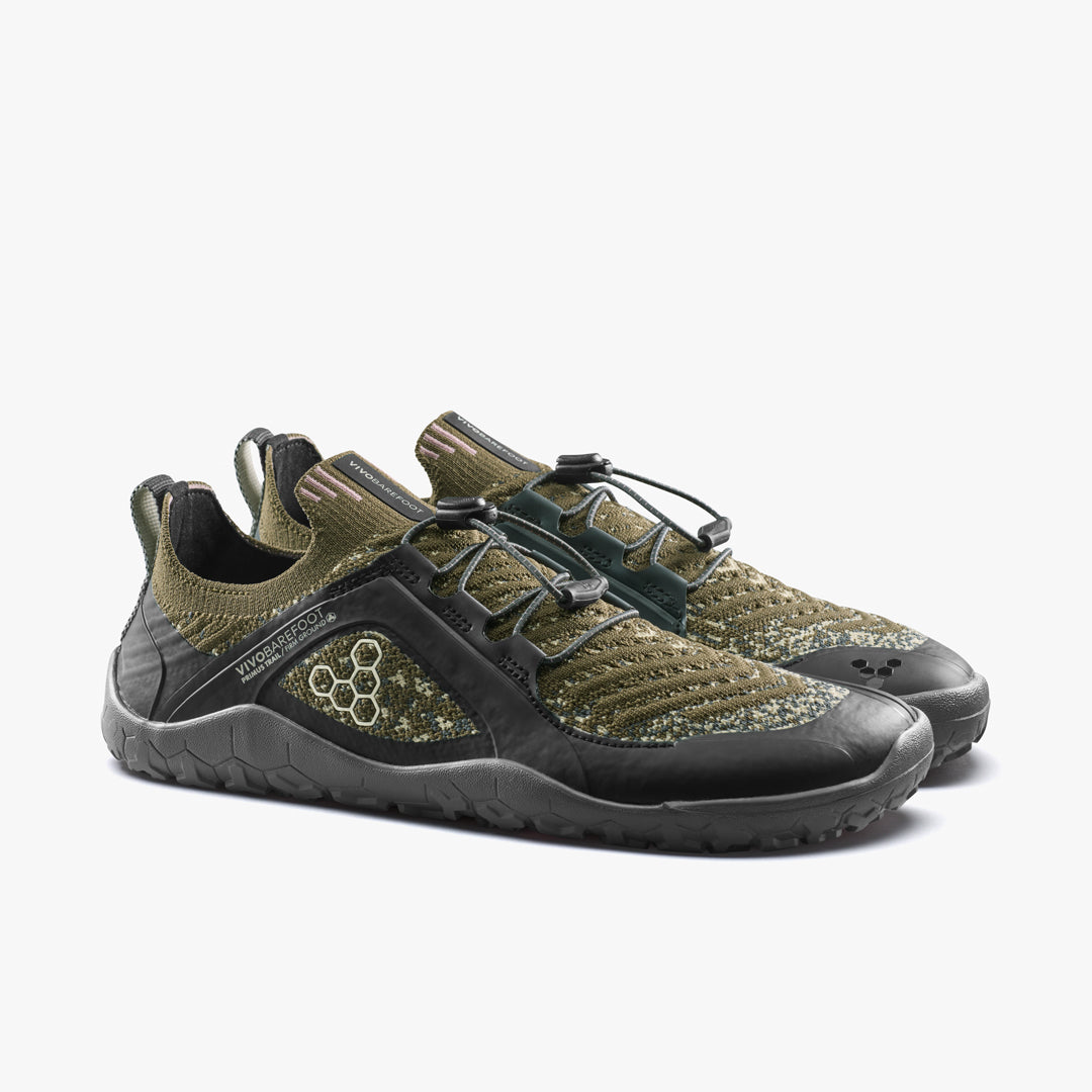 Vivobarefoot Primus Trail Knit FG Grounding Mens Dark Olive