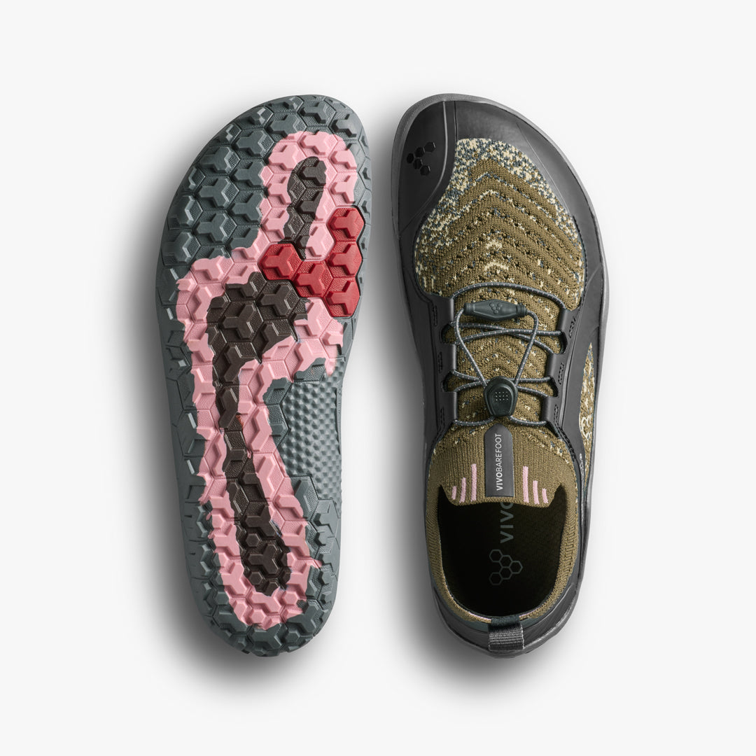 Vivobarefoot Primus Trail Knit FG Grounding Mens Dark Olive