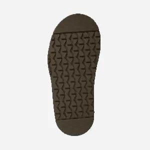 Brown barefoot shoe sole with zigzag tread, natural and minimalist design