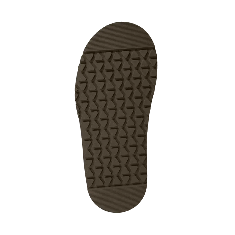 Brown shoe sole with textured pattern on a white background