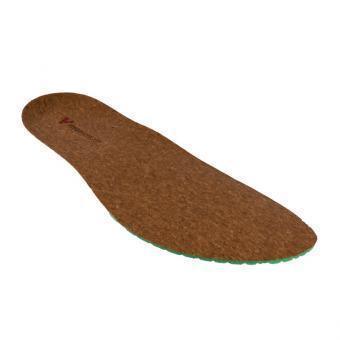 Vivobarefoot men's recycled cork insole with green base, eco-friendly shoe insert